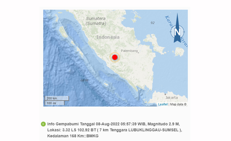 Gempa 5.0 Magnitudo di Tanggamus, Warga tak Rasakan Getaran 