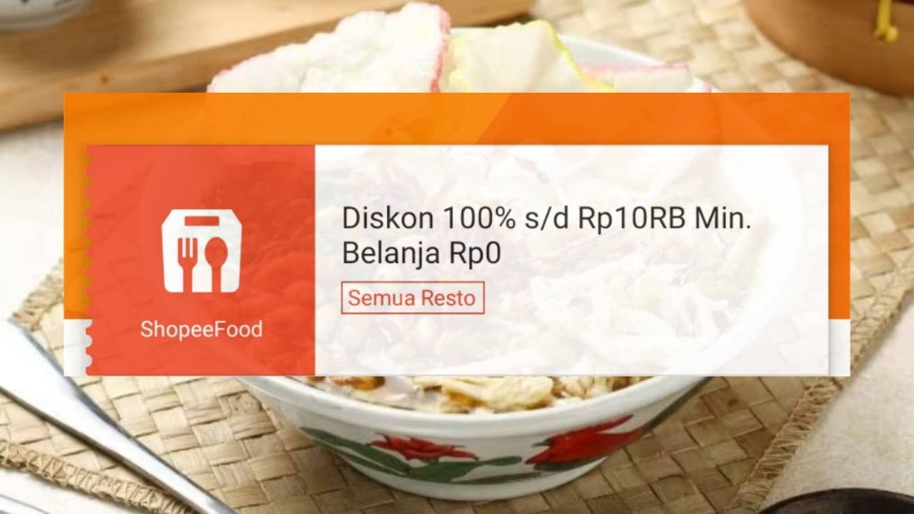 Diskon Hingga 100 Persen di ShopeeFood Hari Ini, Klaim Sekarang!