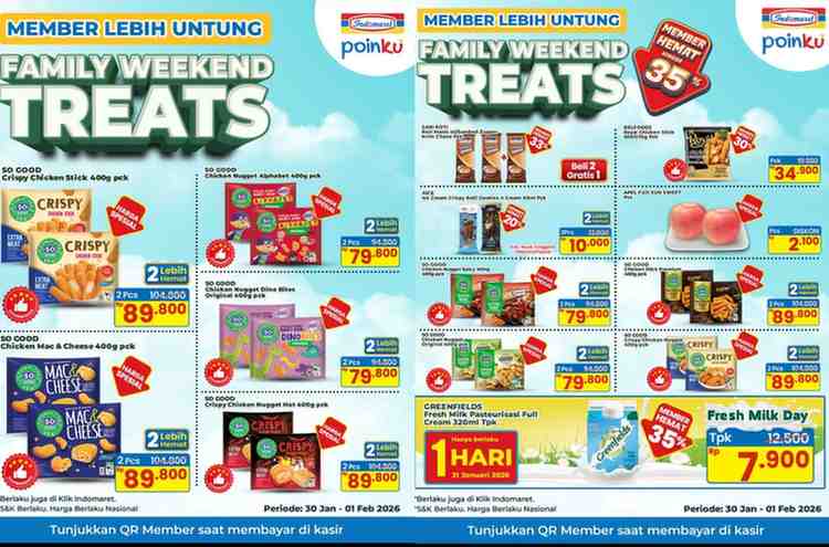 Family Weekend Treats Indomaret, Diskon Hingga 35 Persen! 