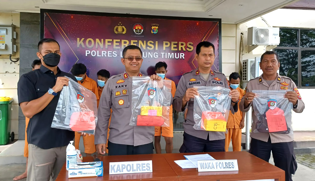 Polres Lampung Timur Ungkap Lima Kasus C3, Tujuh Bandit Ditangkap 