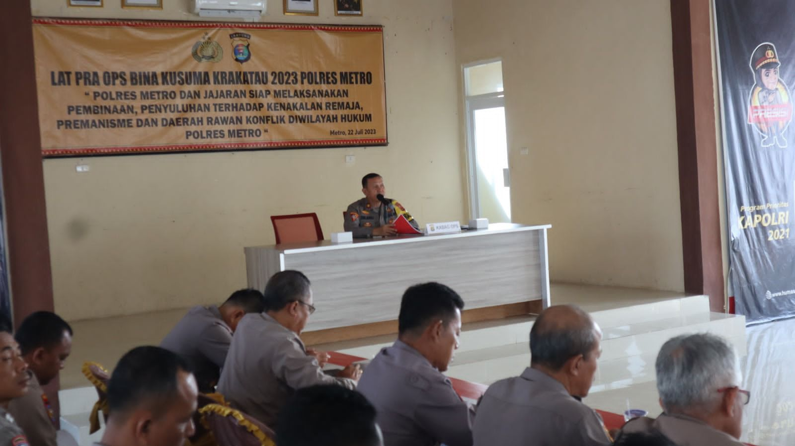 Ciptakan Kamtibmas Kondusif, Polres Metro Gelar Latihan Pra Operasi Bina Kusuma Krakatau Tahun 2023