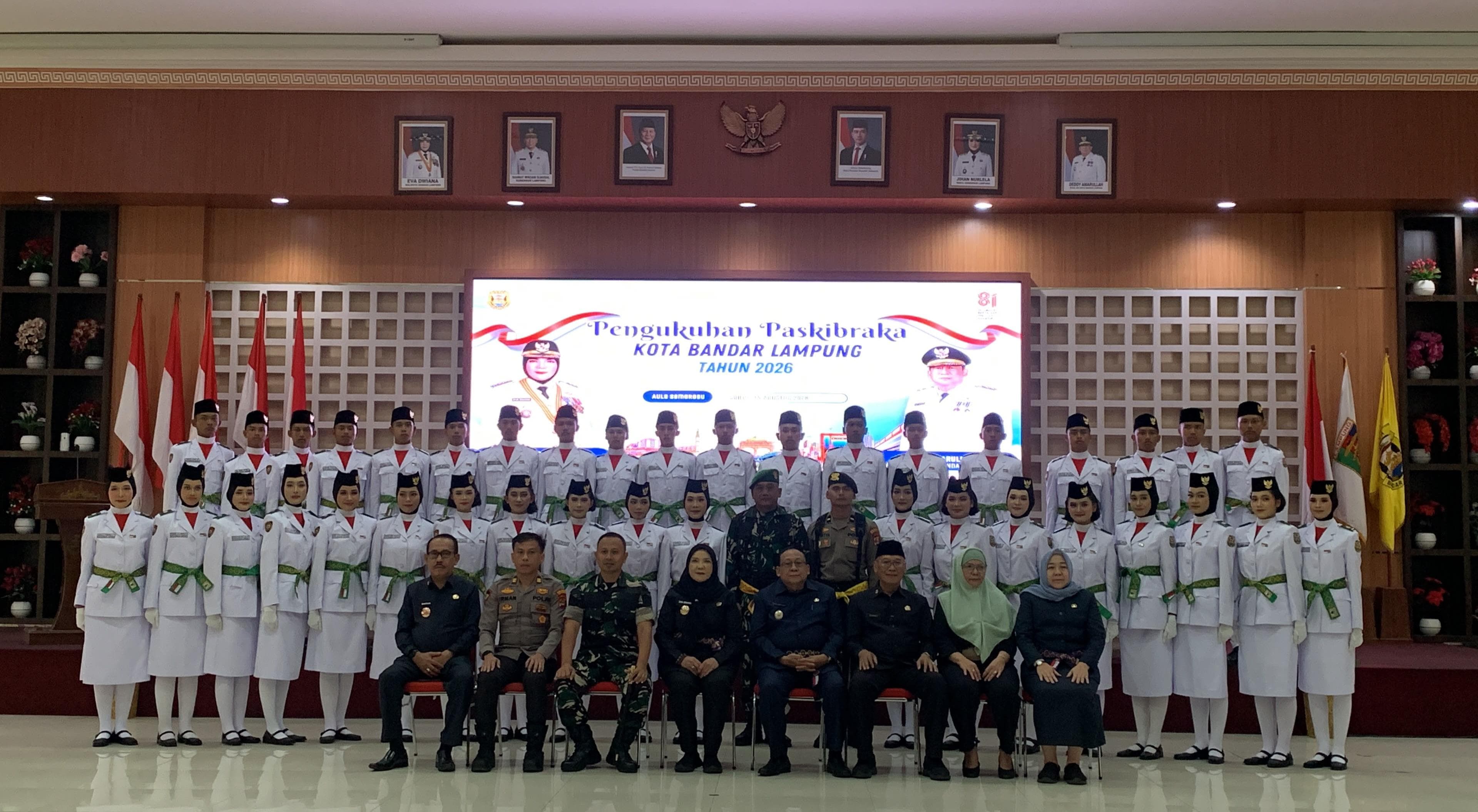 Paskibraka Bandar Lampung Dikukuhkan, Eva Dwiana Minta Jalankan Tugas dengan Baik