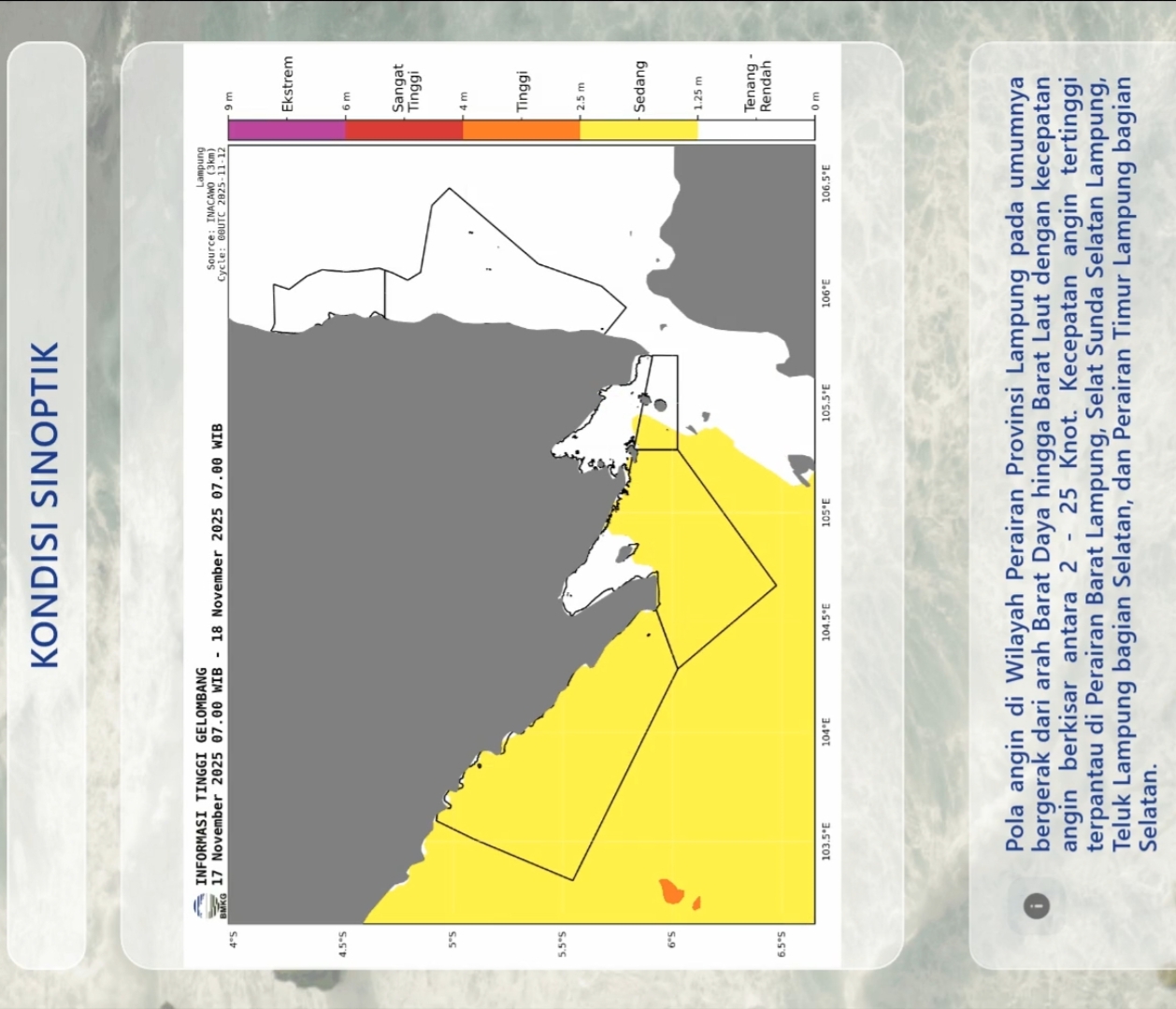Prakiraan Tinggi Gelombang 16-19 November, BMKG Maritim Lampung Beri Sinyal Jenis Kapal Yang Berisiko Berlayar