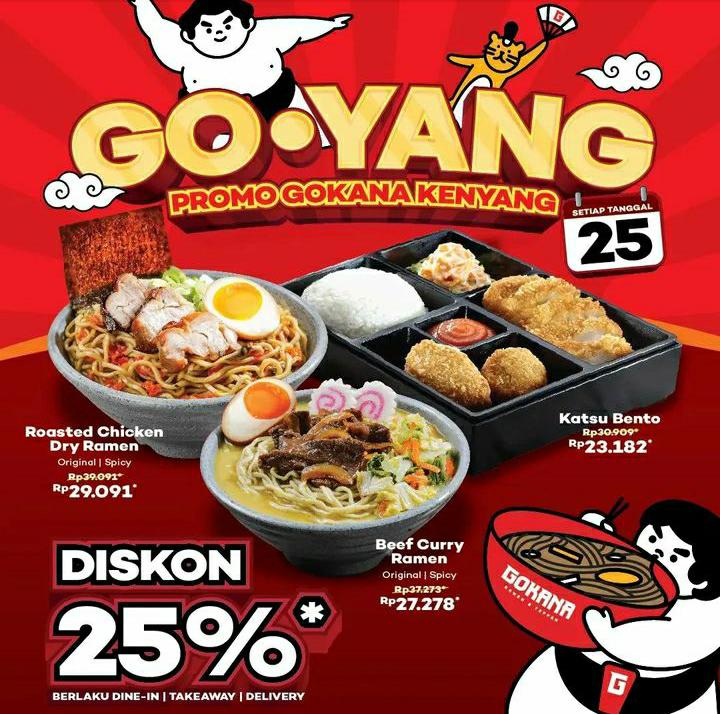 Cek Promo Gokana Kenyang, Diskon 25 Persen Setiap Tanggal 25