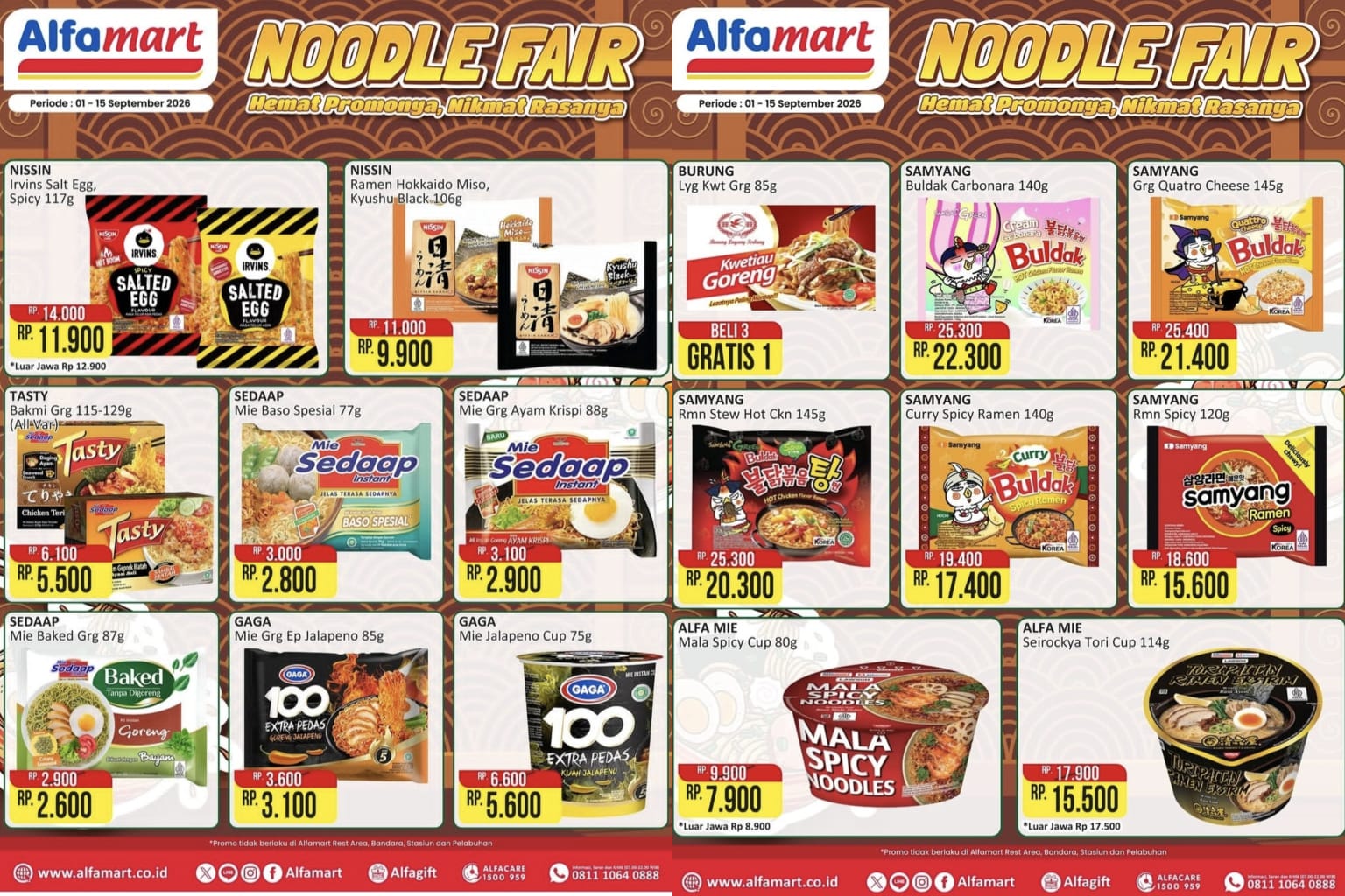 Promo Noodle Fair Alfamart September 2026: Diskon Spesial Mie Instant Impor dan Lokal, Cek Daftar Harganya