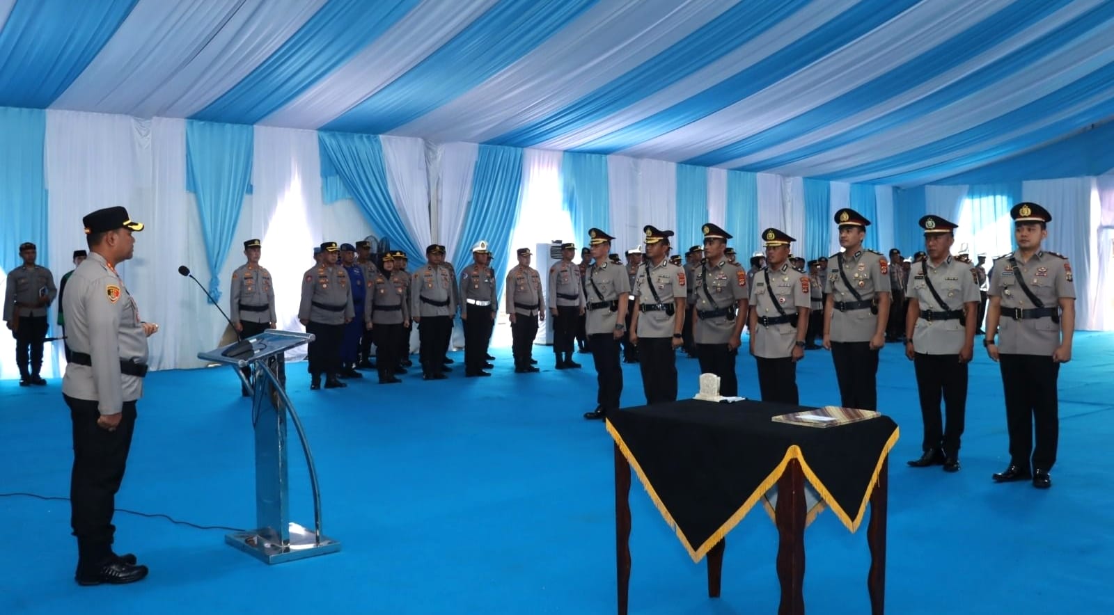 Tiga Pejabat Utama Polresta Bandar Lampung Hasil Mutasi Polri Resmi Bertugas 