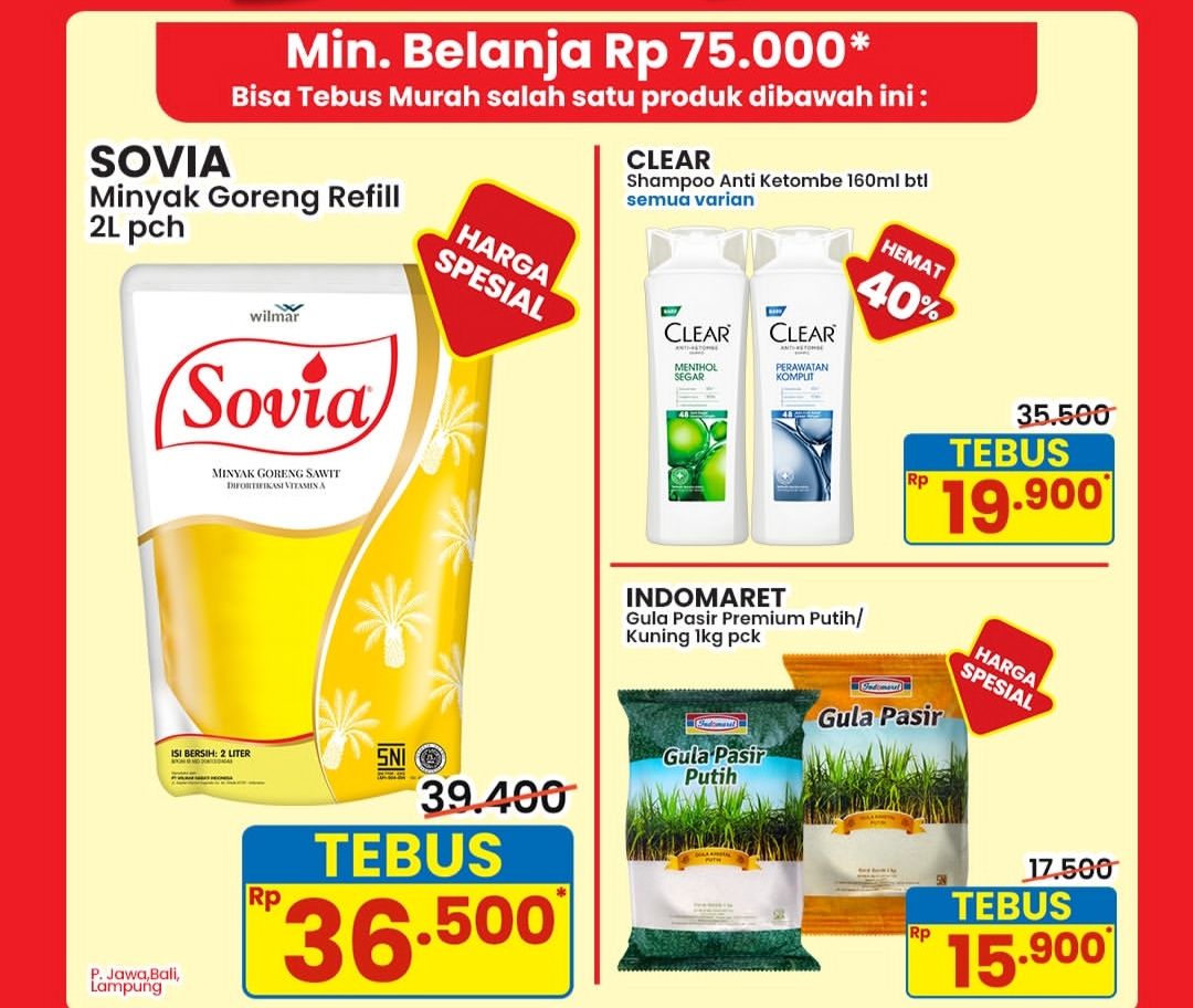 Program PWP Indomaret: Belanja Rp 75.000 Bisa Tebus Murah Minyak goreng Sovia 