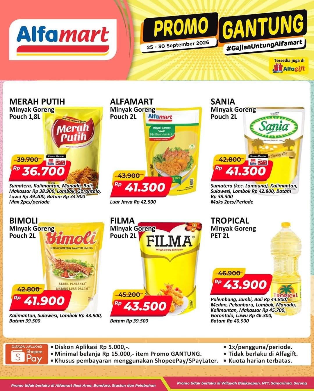 Promo Gantung Alfamart Berakhir Besok 30 September 2026, Ada Ekstra Diskon ShopeePay