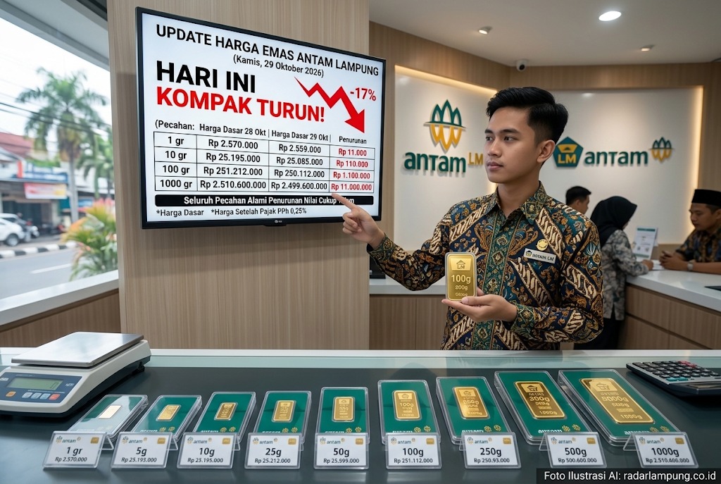 Update Harga Emas Antam Hari Ini: Seluruh Pecahan Batangan Alami Penurunan Nilai Cukup Tajam
