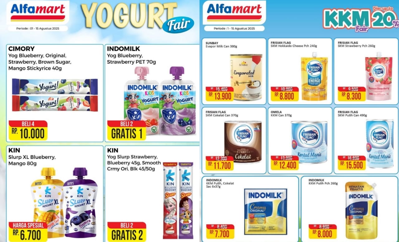 Sarapan Sehat Dengan Belanja Murah Produk Yogurt dan Susu di Alfamart, Cek Katalognya
