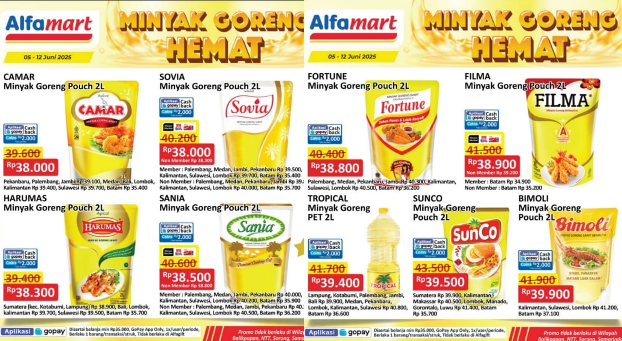 Promo Minyak Goreng Hemat Spesial Belanja Murah di Alfamart, Stok Kebutuhan Dapur Untuk Masakan Lebih Lezat