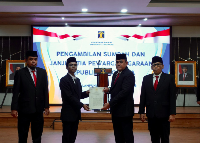 Mahasiswa Unila Resmi Jadi WNI, Kakanwil Kemenkum Lampung: Ini Simbol Harapan Baru