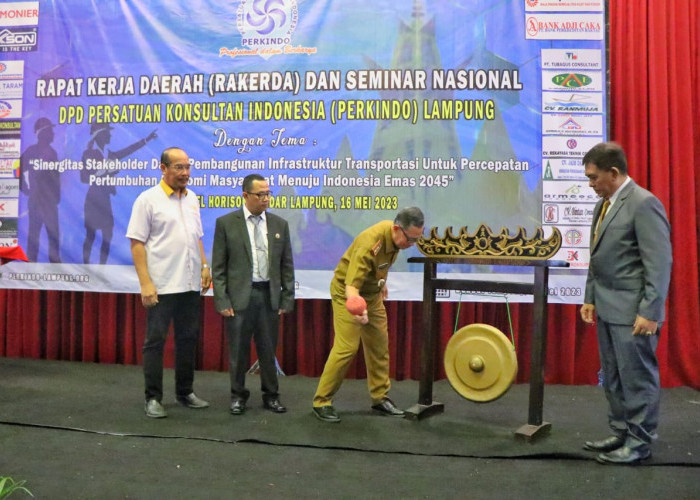 Buka Seminar Perkindo Lampung, Sekda Sampaikan Tantangan Infrastruktur di Lampung