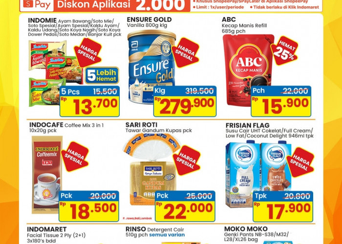 Manfaatkan Promo 4 Hari Indomaret Sampai Malam Ini, Kebutuhan Harian dapat  Harga Spesial