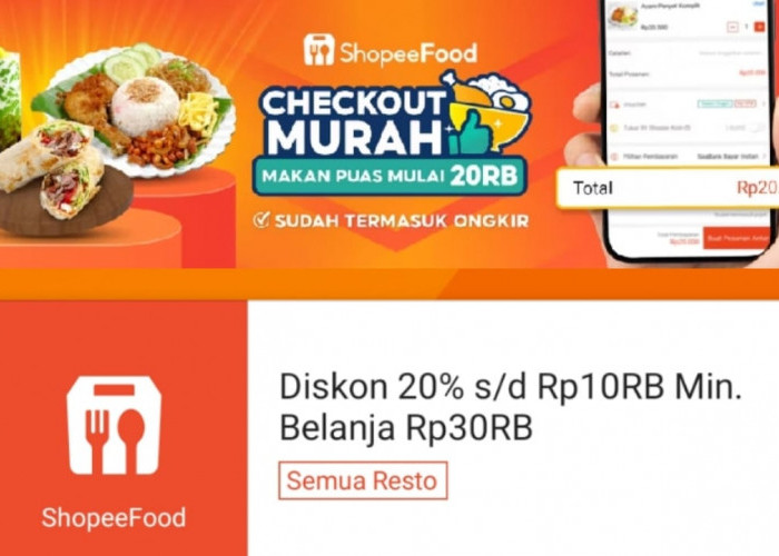 Hari Ini Banget! Klaim Voucher Diskon 20 Persen di ShopeeFood, Dapatkan Potongan Harga Sampai Rp10 Ribu