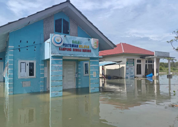 Sebabkan Banjir Rob, Tanggul Jebol di Tulang Bawang Ditambal Geobag