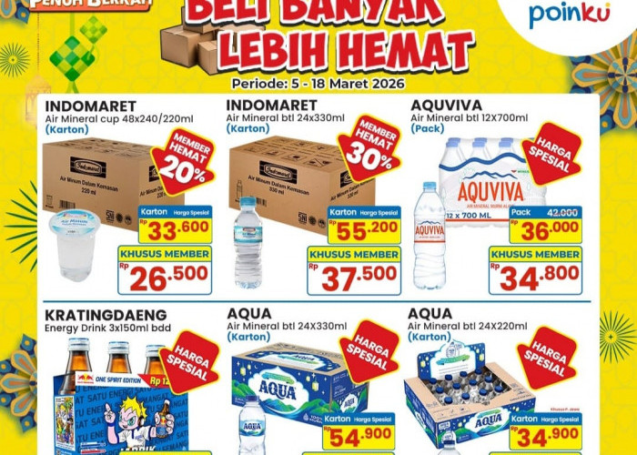 Belanja Banyak Lebih Hemat! Promo Member Indomaret 5–18 Maret 2026, Aqua hingga Teh Sosro Beri Harga Hemat 