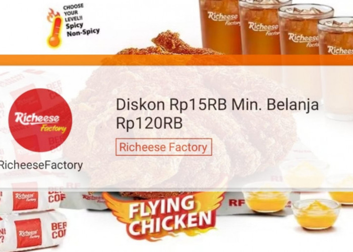 Diskon Rp15 Ribu di Richeese Factory Dengan Promo ShopeeFood, Klaim Vouchernya Sekarang!