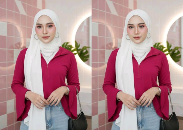 Bathroom Pink + Fashion Hijab Kekinian, Hasil Gemini AI Bikin Foto Terlihat Nyata!