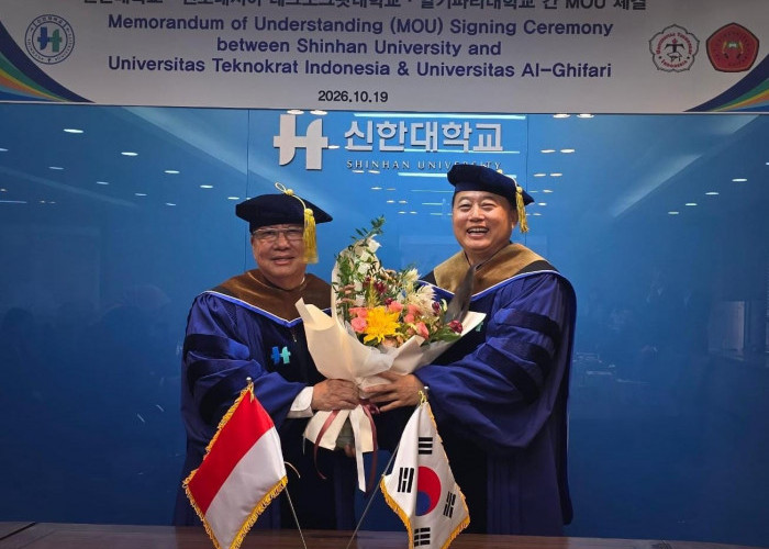 Rektor Teknokrat Nasrullah Yusuf Dikukuhkan sebagai Guru Besar Tetap Shinhan University