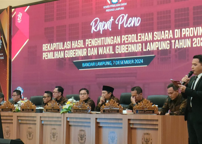 KPU Lampung Gelar Pleno Terbuka Rekapitulasi Hasil Penghitungan Suara Pilgub 2024 