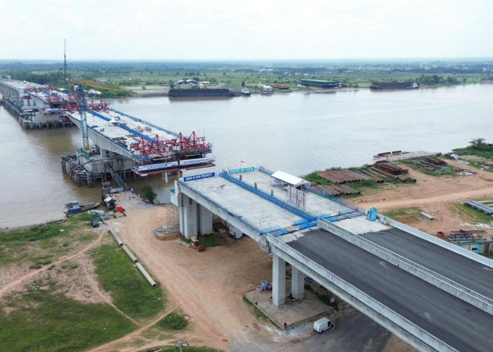 Progres Tol Palembang–Betung Capai 85,74 Persen, Hutama Karya Terapkan Metode Khusus di Sungai Musi