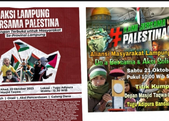 Dalam Dua Hari, Ratusan Ormas Gelar Massa Aksi Lampung untuk Selamatkan Palestina, Berikut Titik Long March 