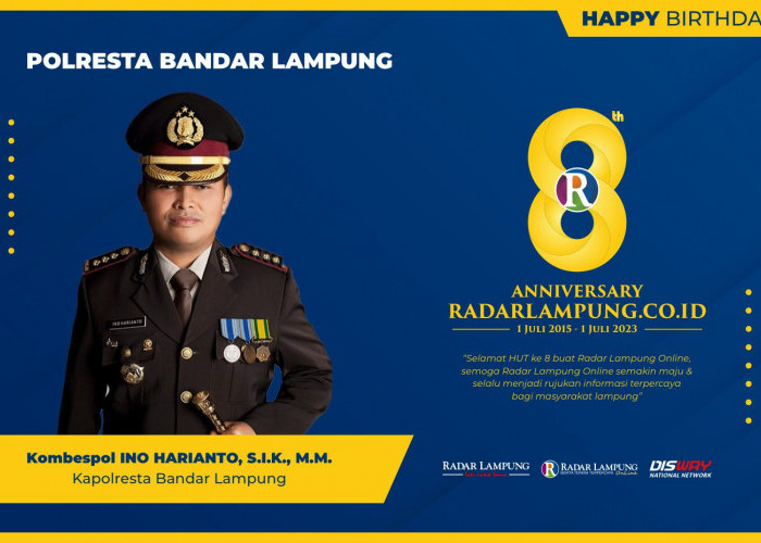 Polresta Bandar Lampung: Selamat HUT ke-8 Radar Lampung Online