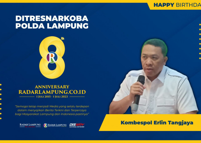 Ditresnarkoba Polda Lampung: Selamat Ulang Tahun Radar Lampung Online ke-8