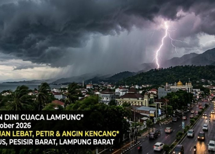 Lampung Barat dan Tanggamus Siaga Cuaca Ekstrem, Ini Prakiraan Lengkap BMKG 7 Oktober 2026