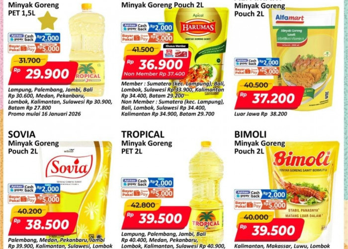 Hanya Empat Hari, Promo Alfamart 15-18 Januari 2026: Minyak Goreng, Mie, dan Kecap Manis Dapat Harga Hemat 