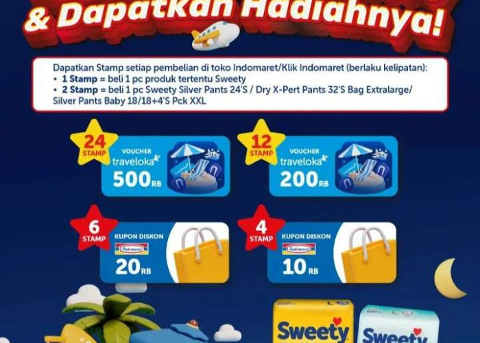 Promo Indomaret Terbaru 2026: Beli Popok Sweety Bisa Dapat Voucher Traveloka hingga Rp500 Ribu, Begini Caranya