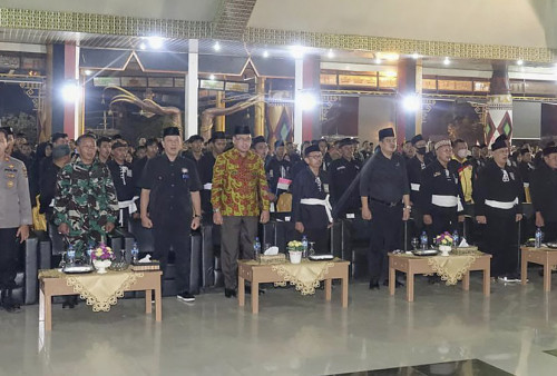 Bupati Lampung Tengah Musa Ahmad Sambut Tim Yudishtira Kirab Budaya Nusantara PSHT