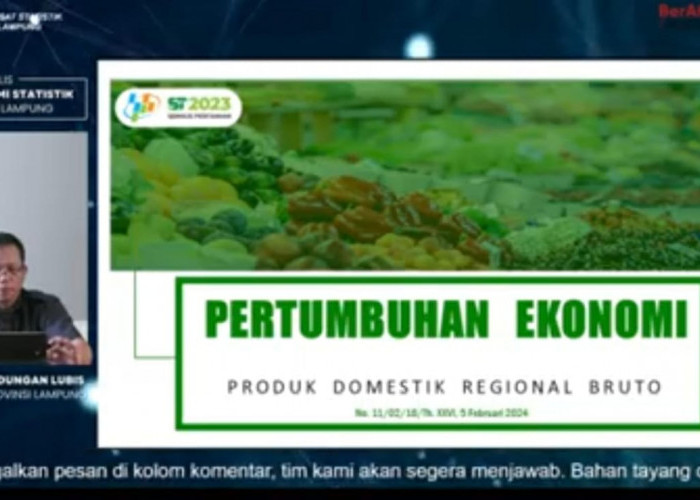 Ekonomi Provinsi Lampung Tahun 2023 Tumbuh 4,55 Persen