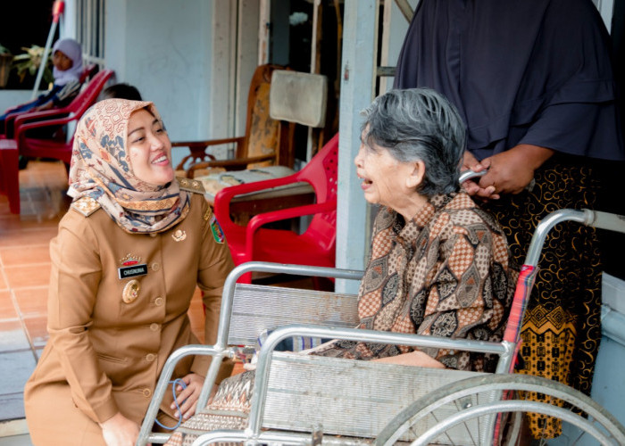 Wakil Gubernur Lampung Chusnunia Chalim Berikan Bantuan Kursi Roda 