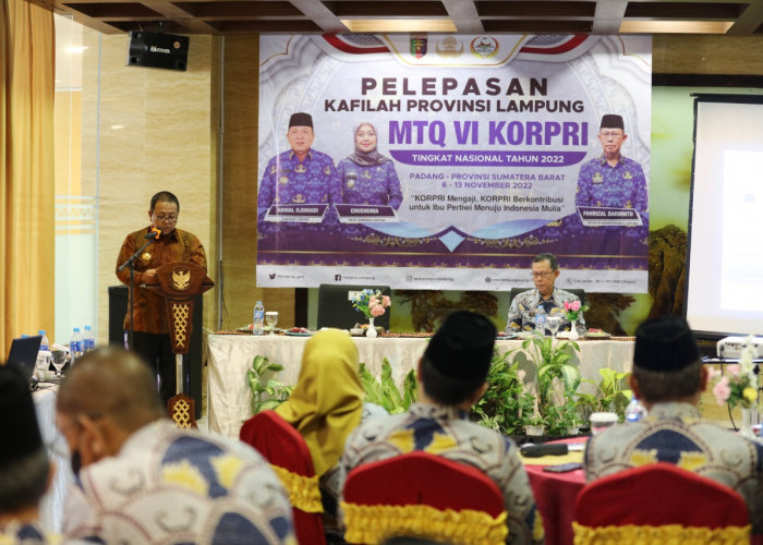 Gubernur Lampung Lepas 17 Kafilah untuk Ikuti MTQ Korpri di Padang