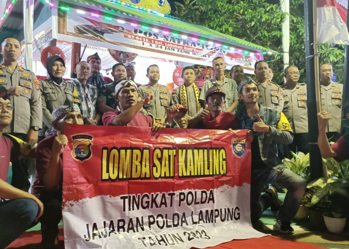 Tim Polda Lampung Nilai Satkamling di Kelurahan Labuhan Ratu Raya 