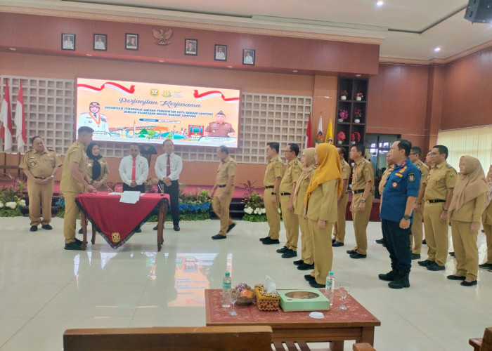 Genjot PAD dan Kawal Program Asta Cita, Belasan OPD Pemkot Bandar Lampung Teken MoU dengan Kejari