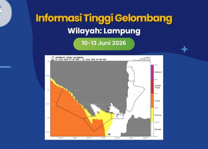 ​Waspada, BMKG Maritim Keluarkan Peringatan Dini Gelombang Tinggi Capai 4 Meter di Perairan Lampung
