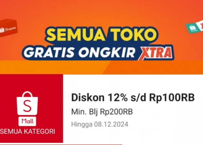 Promo Shopee Spesial Awal Bulan, Dapatkan Diskon 12 Persen Sampai Dengan Rp100 Ribu, Klaim Vouchernya!