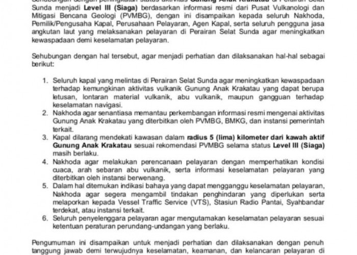 Polda Lampung Aktifkan Satgas Aman Nusa, Antisipasi Dampak Peningkatan Status Gunung Anak Krakatau