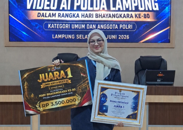 Mahasiswi COE Metaverse Teknokrat Juara 1 Lomba Kreatif Video AI Humas Polda Lampung