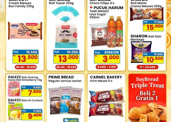 Banjir Diskon Roti di Indomaret, Ada Promo Bakery Sweet Deals, Muffin Rp6 Ribuan Hingga Beli 2 Gratis 1