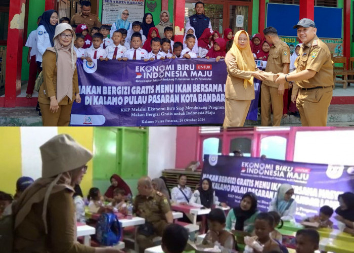 Dirjen Perikanan Tangkap KKP dan Dinas Kelautan Perikanan Uji Coba Makanan Gratis Siswa di Pulau Pasaran