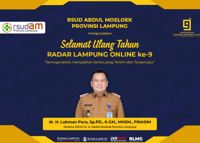 RSUD Abdul Moeloek Provinsi Lampung Mengucapkan Selamat Ulang Tahun ke-9 Radar Lampung Online
