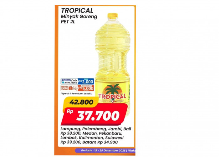 Banjir Promo Minyak Goreng Di Alfamart Lampung: Minyak Goreng Tropical 2 Liter Hanya Rp 38.200 aja!