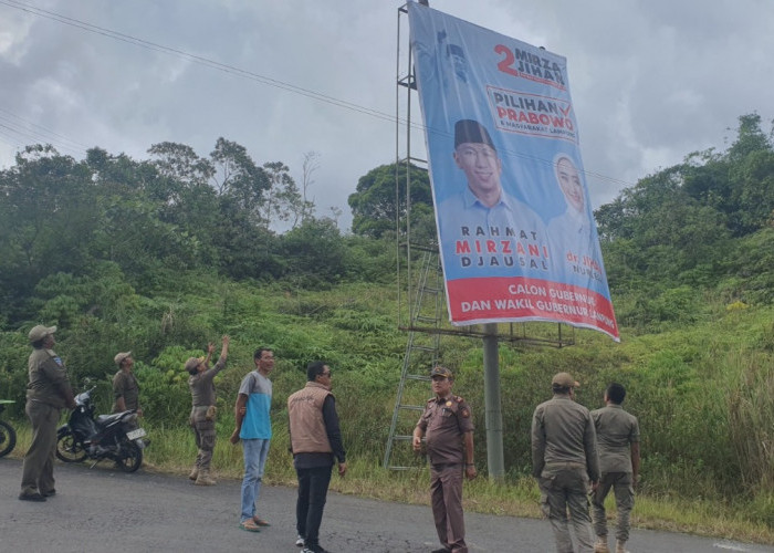 Bawaslu Lampung Barat Lakukan Penertiban APK untuk Ciptakan Pilkada yang Bersih dan Damai