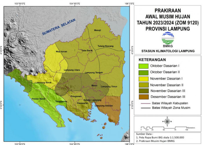 BMKG Sebut Musim Penghujan di Lampung Mulai November 2023