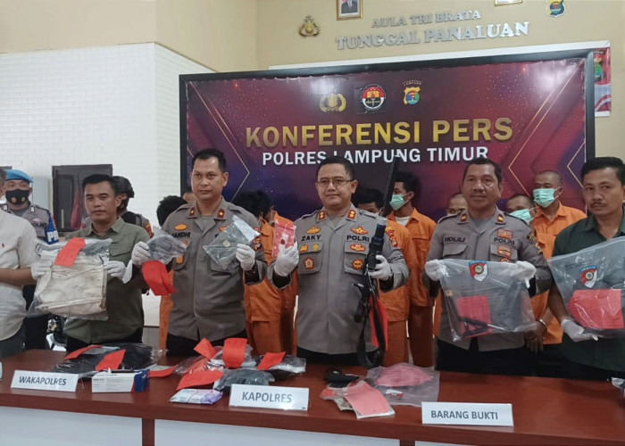 Polres Lampung Timur Ungkap 15 Kasus, 18 Bandit Ditangkap 