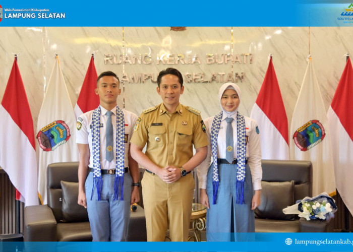 Bupati Egi Bangga, Dua Pelajar Lampung Selatan Wakili Lampung di Paskibraka Tingkat Pusat